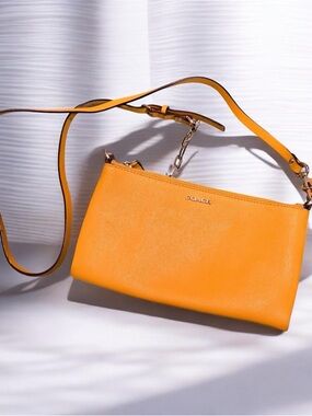 COACH Orange Leather Crossbody Shoulder Bag